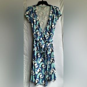 Boden cute wrap dress with beautiful pattern, size 8, spring/summer dress